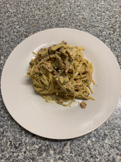 培根義大利麵 的食譜成品照片