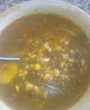 Sopa de lentejas con maíz pilao