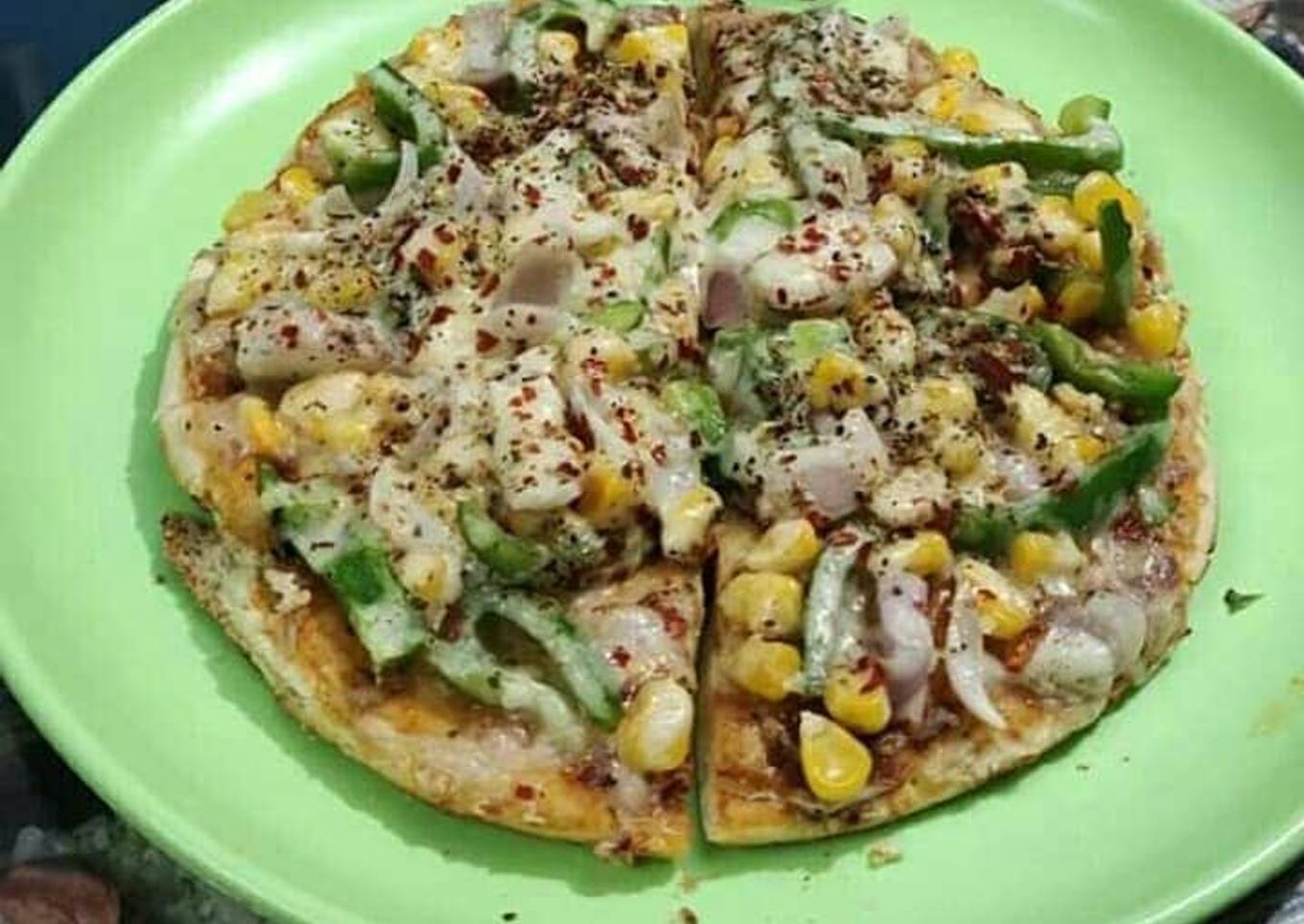 Cheese Corn Pizza - Fried Chicken