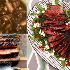 A picture of Pomegranate-Marinated Fullblood Wagyu Bottom Round Steak.