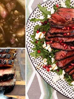 A picture of Pomegranate-Marinated Fullblood Wagyu Bottom Round Steak.