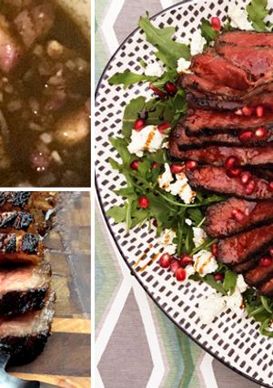 A picture of Pomegranate-Marinated Fullblood Wagyu Bottom Round Steak.