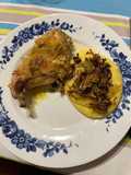 Cosce di coniglio arrosto con polenta