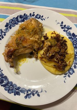 Foto di Cosce di coniglio arrosto con polenta