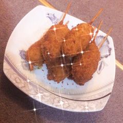 A picture of Mini Korean corn dogs.