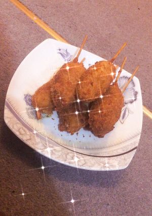 A picture of Mini Korean corn dogs.