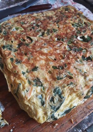 Una foto de Tortilla de verduras en la flip