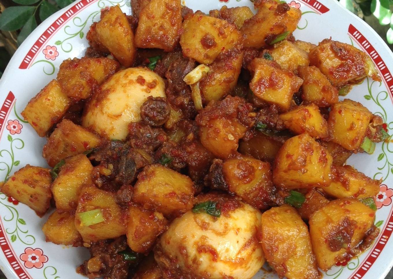 Balado Kentang Hati Rempela Ayam + Telur