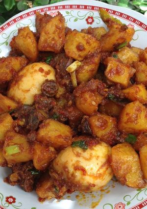 Foto resep Balado Kentang Hati Rempela Ayam + Telur
