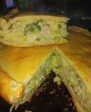 Tarta de pollo y puerro