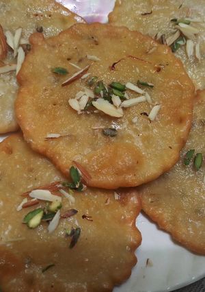 A picture of Malpua with milk powder.