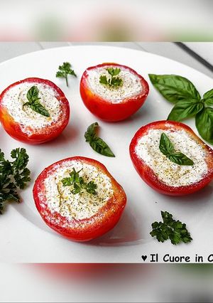 Foto di Pomodori ripieni di formaggino vegetale alle erbe