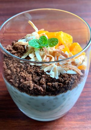 A picture of Coconut Sago Pudding Dessert.