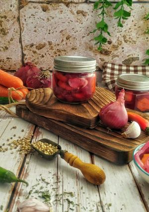 عکسی از دستور ترشی پیاز هویج فوری 🧅🥕🧄