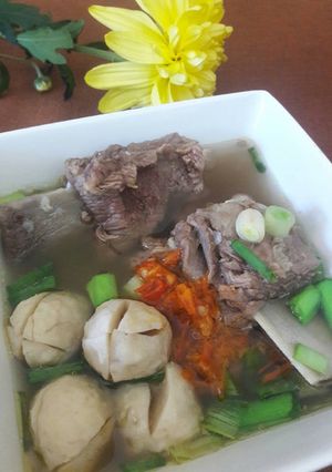 Foto resep Bakso kuah iga sapi segar ala keluarga