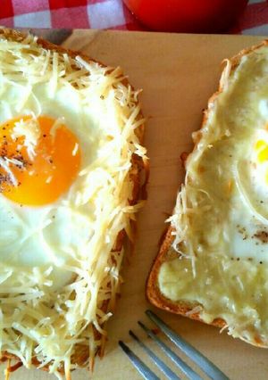 Foto resep Cheesy egg toast breakfast/roti tawar jabrik keju telur teflon