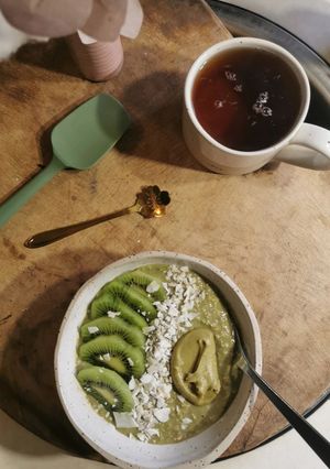 Une photo de Overnight porridge matcha