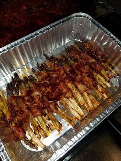 A picture of BBQ Bacon Wrapped Asparagus Spears.