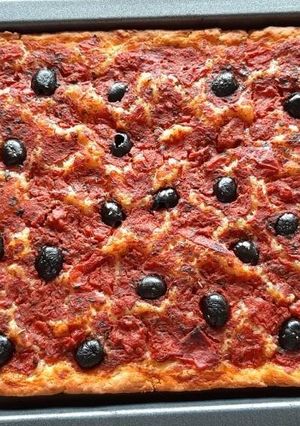 A picture of Gluten-Free Focaccia with Tomatoes and Olives 😀.