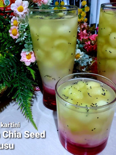 Foto resep Es Melon Chia Seed Pisang Susu