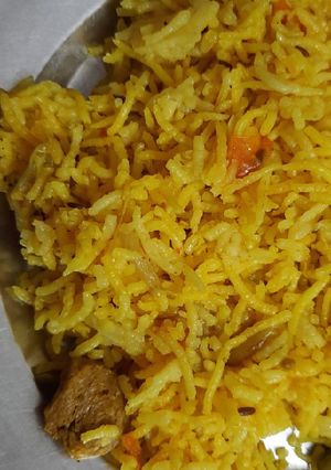 A picture of Soyabean matar rice.