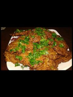 صورة لوصفة اقراص البطاطس(بان كيك البطاطس) بدون لحوم تحفة 💜💛