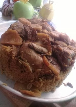 صورة لوصفة مقلوبه الباذنجان والبطاطا