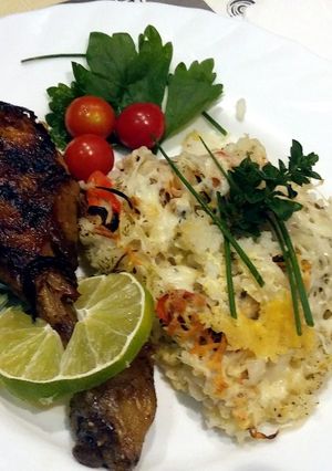 Sajtos, karfiolos rizsköret recept fotója