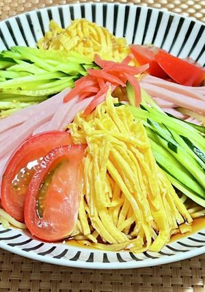 A picture of Amazing Sauce! Our Family’s Hiyashi Chuka (Chilled Ramen).