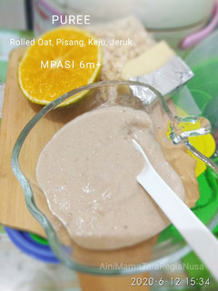 Foto resep Puree Rolled Oat Pisang Keju Jeruk (Snack MPASI)