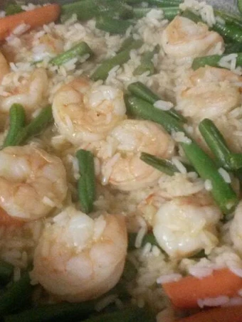 Easy Steps to Make Recipe Shrimp and green beans risotto that is Awesome, Can Spoil the Tongue}
