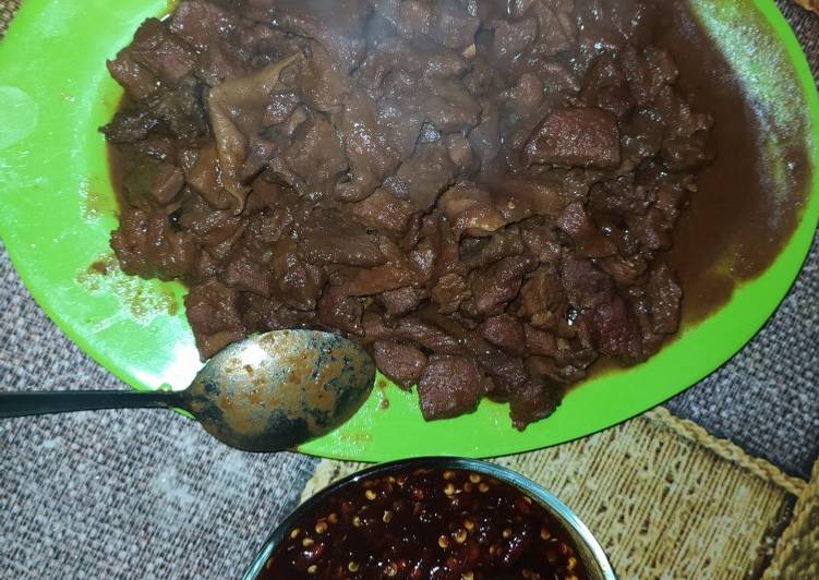 Ungkep daging rusa n sambal kecap