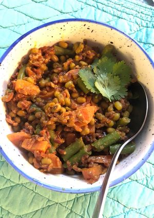 A picture of Kichadi/ Kitchari - vegan.