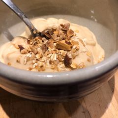 A picture of Banana ice cream with pea protein.