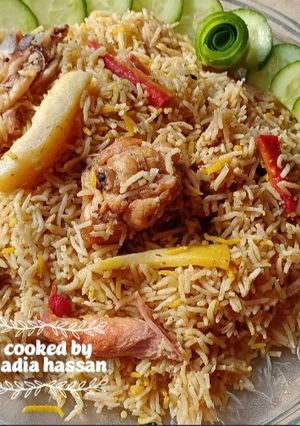 A picture of Chicken pulao (mix veg's).