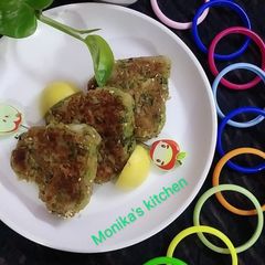 A picture of Green peas heart kabab.