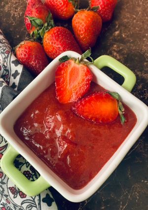 A picture of Homemade Quick Strawberry Jam 🍓🍓.