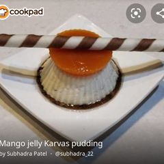 A picture of Mango jelly Karvas pudding.