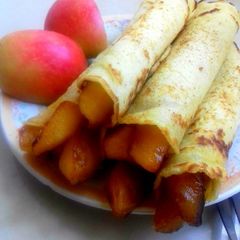 Caramelized Apple Stuffed Crepes A picture of Caramelized Apple Stuffed Crepes.