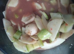 Hình của món Dưa cà đu đủ trộn mắm nêm.