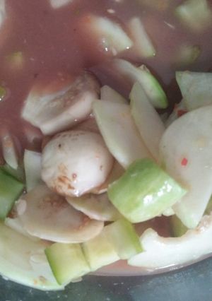 Hình của món Dưa cà đu đủ trộn mắm nêm.