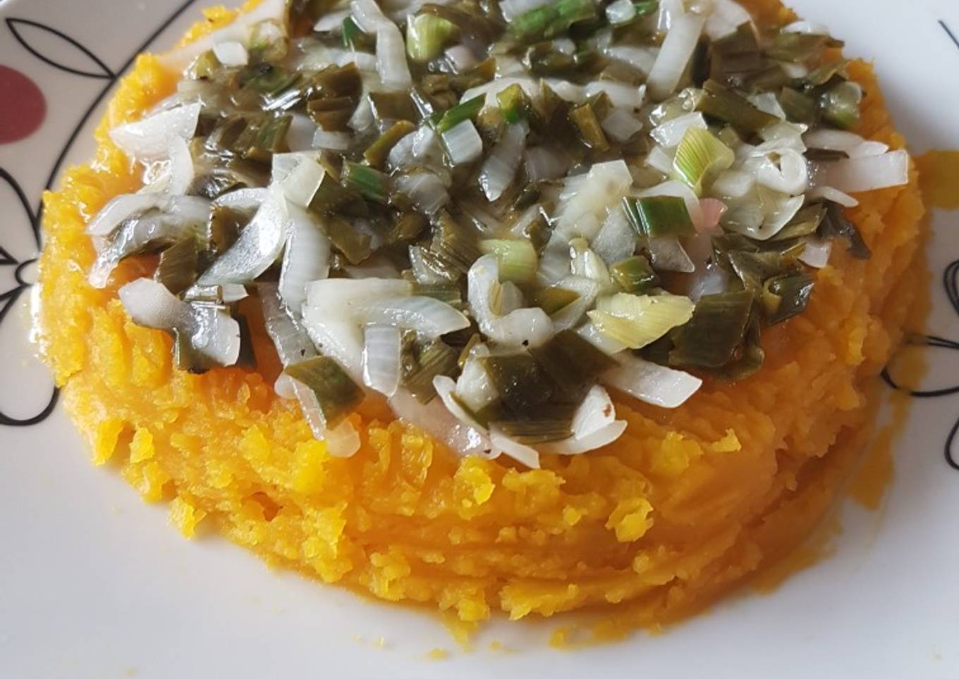 Puré de calabaza con mojo