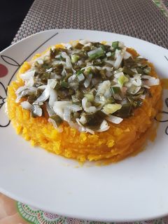 Una foto de Puré de calabaza con mojo
