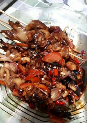 Foto resep Sate jamur tiram bumbu kecap