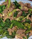 Ngồng su hào xào thịt bò