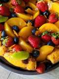 Choco-flan con frutas