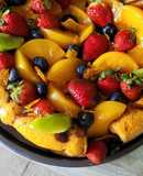 Choco-flan con frutas