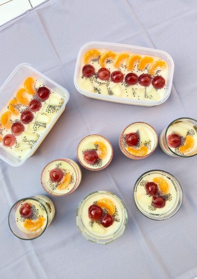Foto resep Puding Susu Buah Kaca