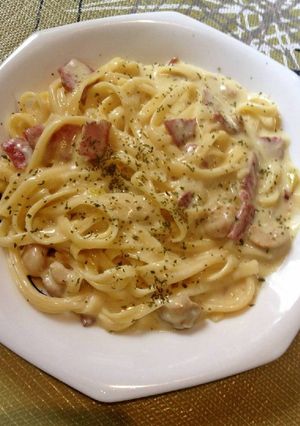 Foto resep Fettucini alfredo with smoked beef and mushroom