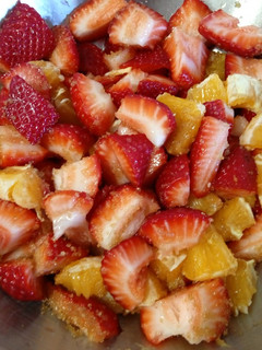 Una foto de Fresas con naranja
